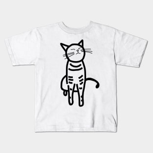 Cat Doodle with Thick Black Line Kids T-Shirt